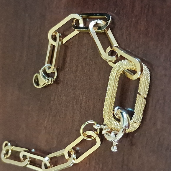 Elegant Gold Multicolor Link Bracelet - Picture 4 of 4